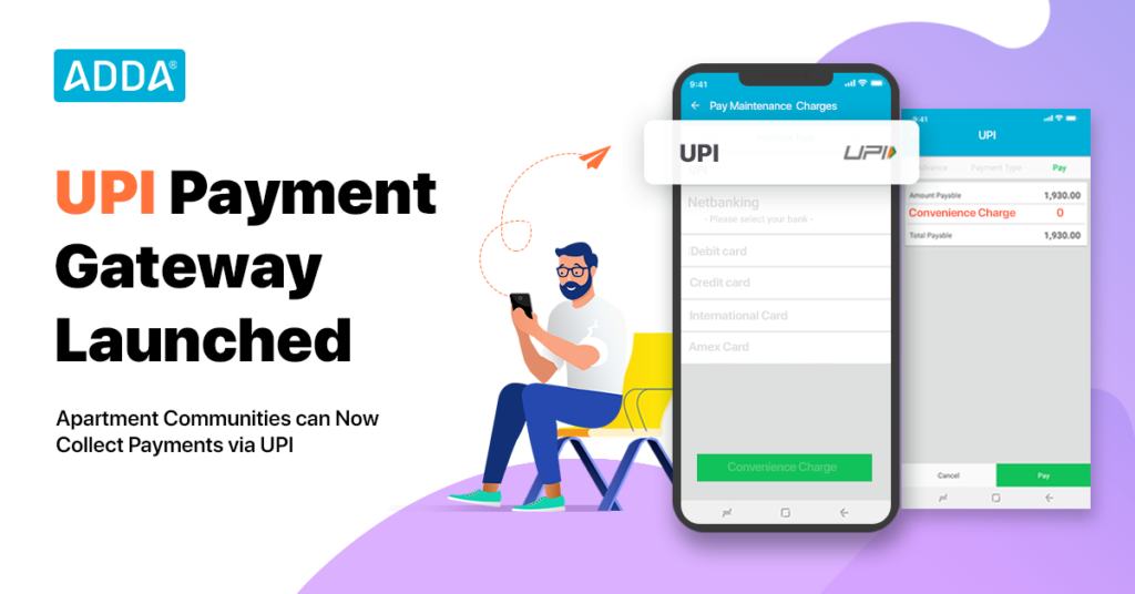 ADDA is now Integrated with UPI Pay Apartment Maintenance Fee Easily