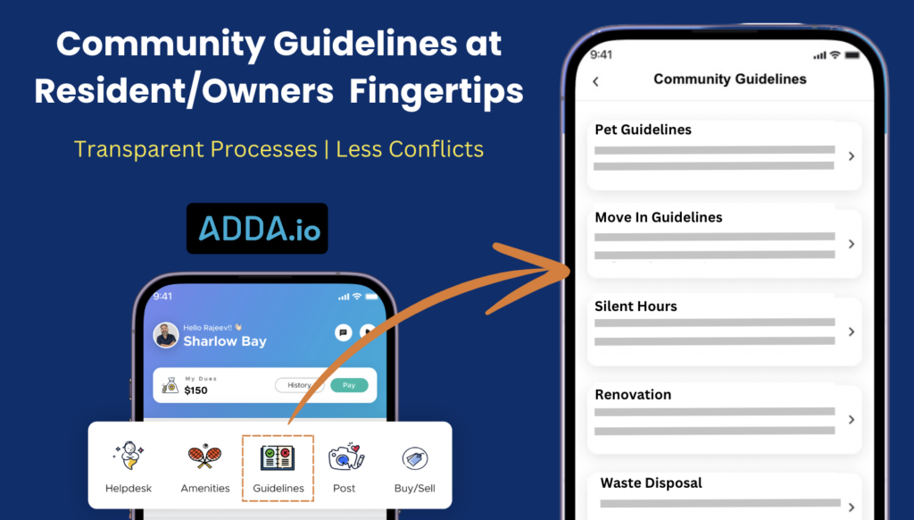 Imposing fines in housing societies in India community guidelines